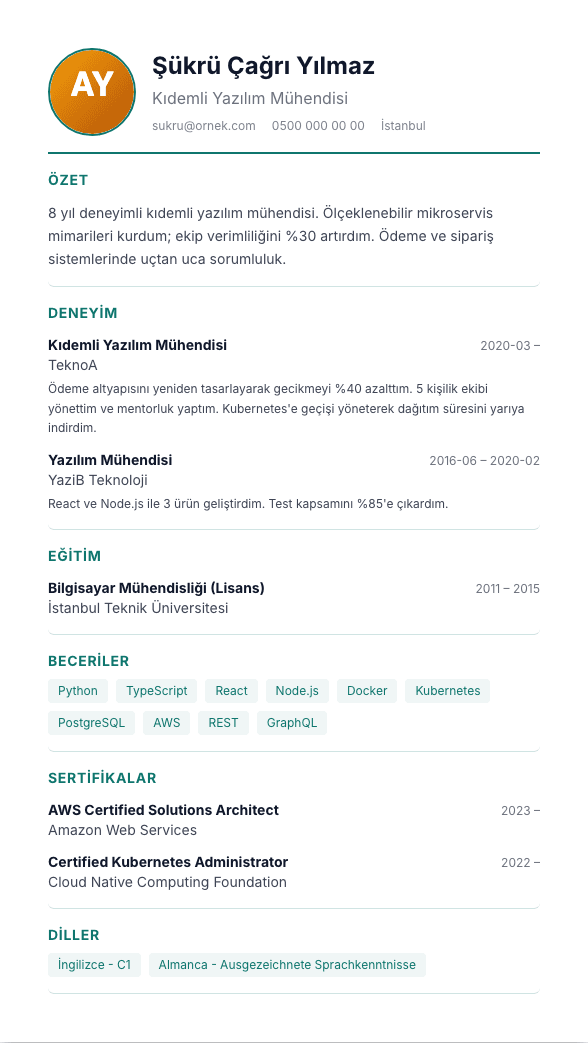 Foto Modern INTL CV şablonu önizlemesi - Modern INTL + foto - DE/FR/AE foto bekleyen pazarlar