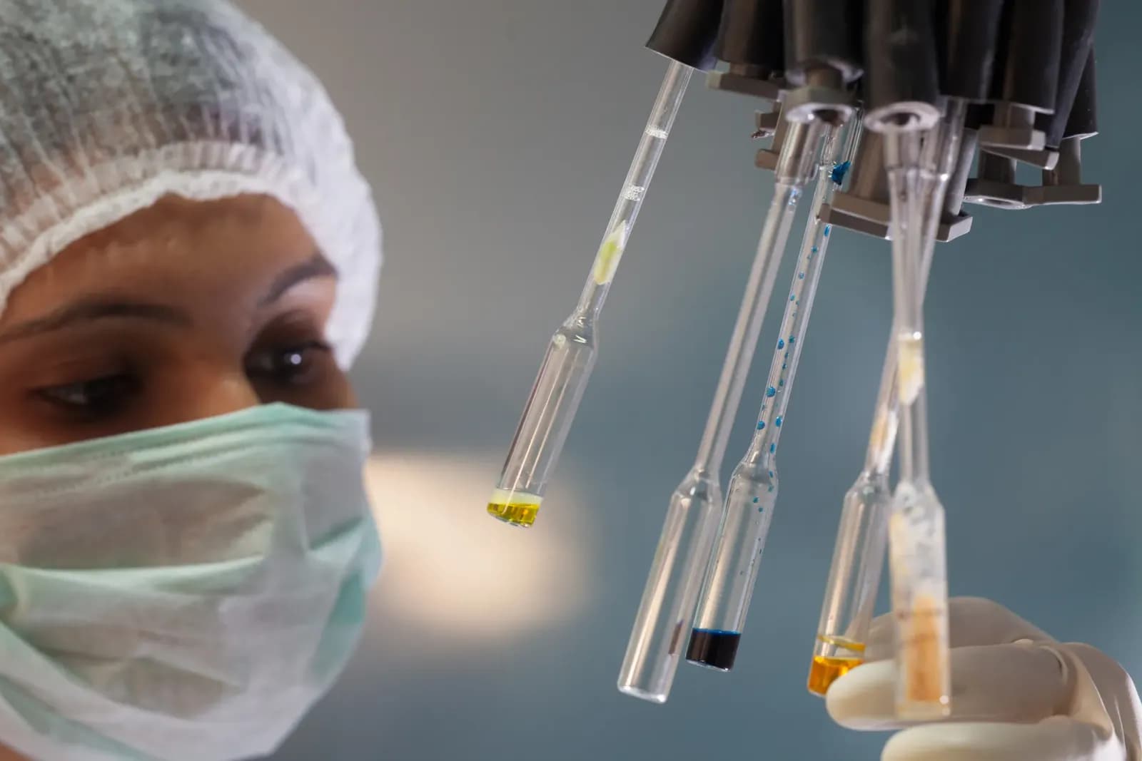 laboratuvar teknisyeni çalışırken