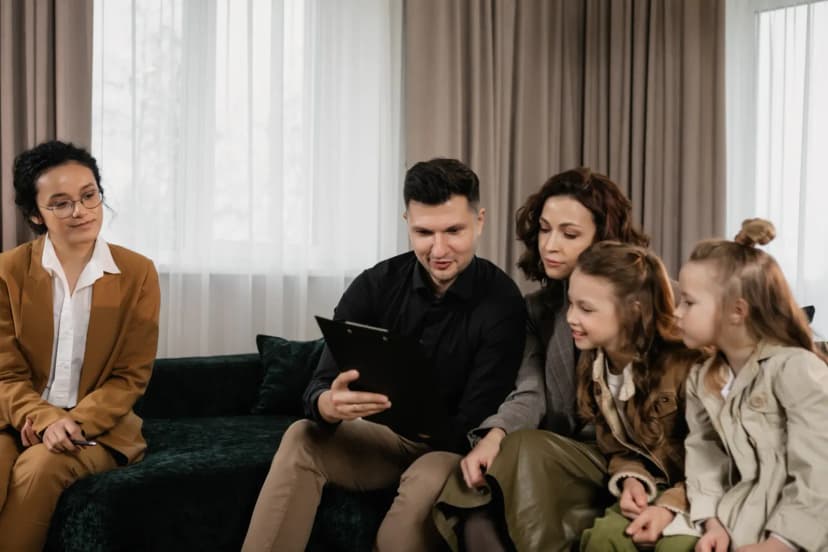 Aile danışmanı bir çift ile oturumda