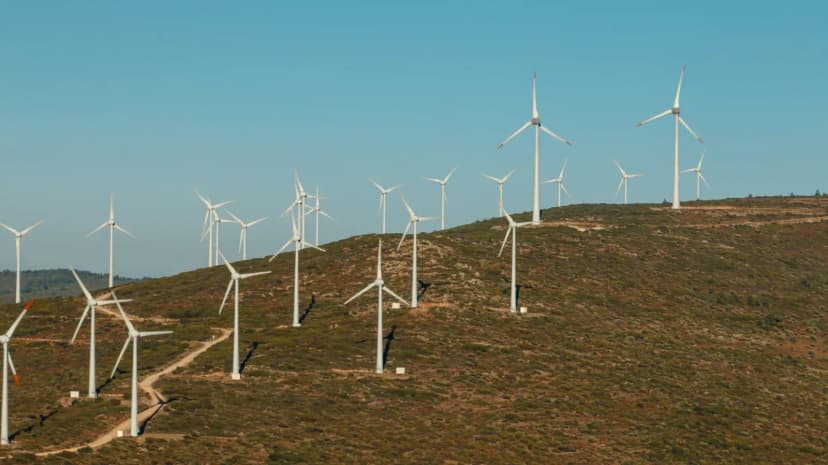 Yenilenebilir enerji santralinde koruyucu kıyafetlerle çalışan teknisyen