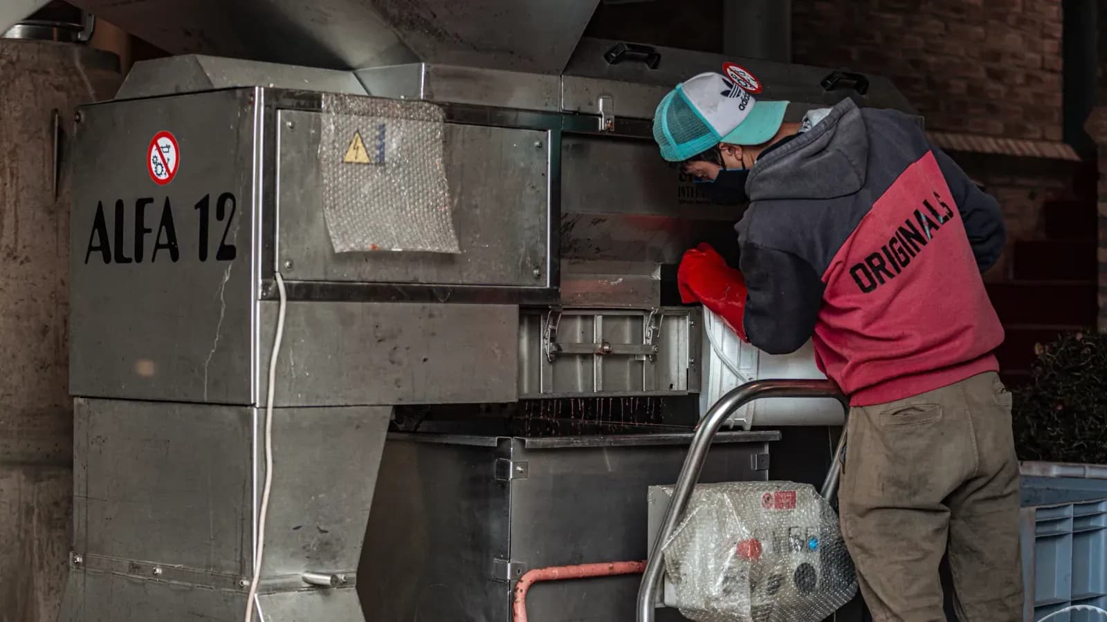 Nizip'te modern zeytinyağı fabrikasında çalışan tekniker