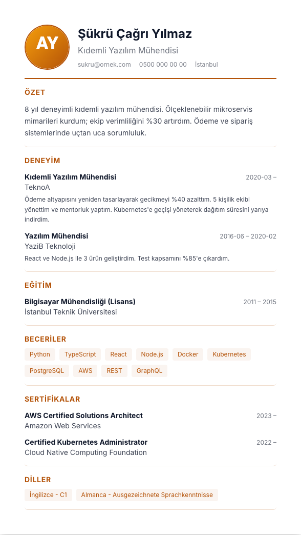 Foto Modern INTL CV şablonu - alternatif vurgu rengiyle