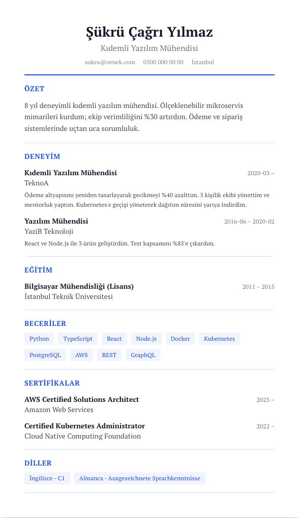 Hukuk CV şablonu - alternatif vurgu rengiyle