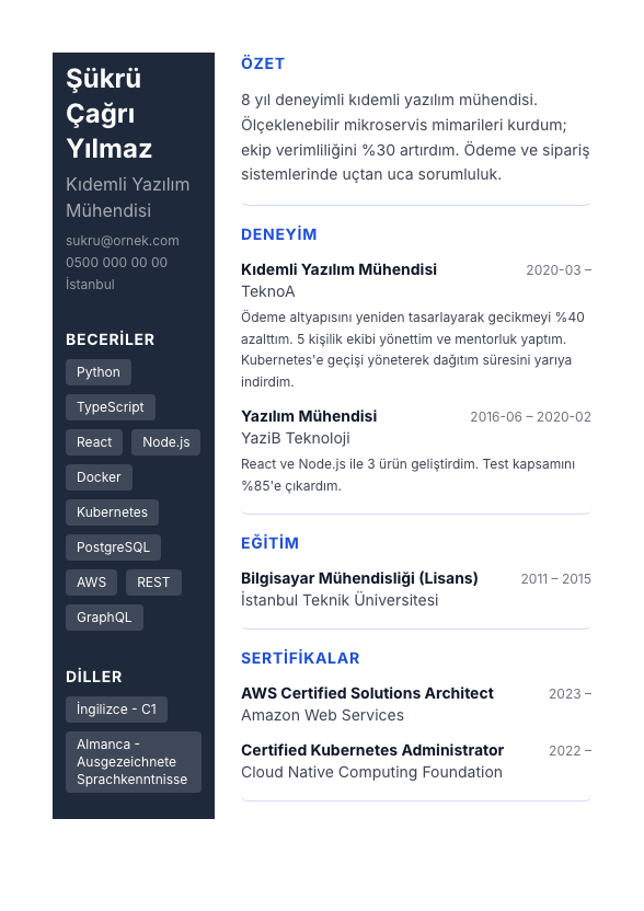 Kreatif Renkli Sidebar CV şablonu - alternatif vurgu rengiyle