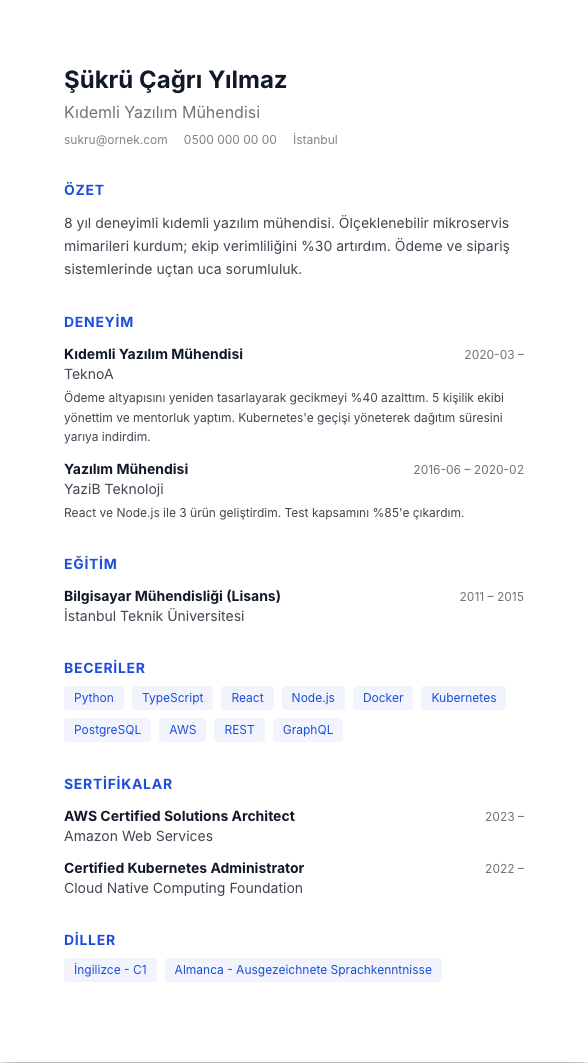 Noktalı Minimal CV şablonu - alternatif vurgu rengiyle