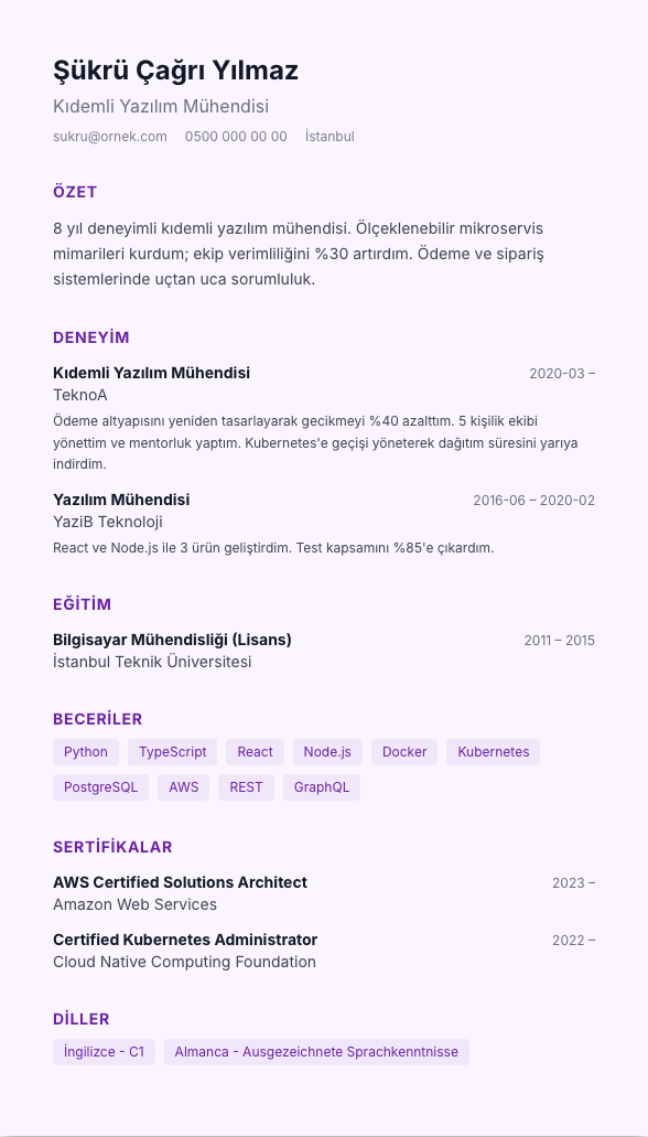 Pastel Zemin CV şablonu - fotoğrafsız kullanımıyla